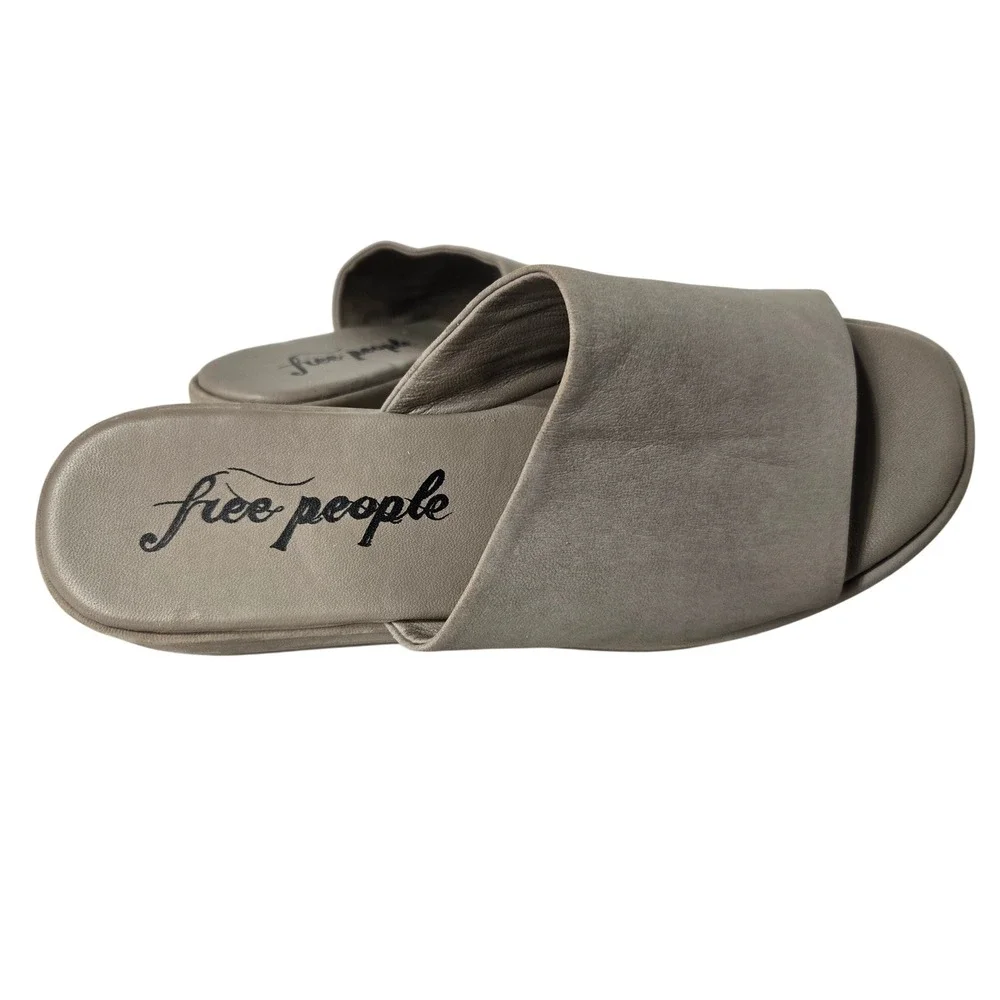 Free People Platform Slides EU 38 US 7.5 Leather Chunky Minimalist Sandals #1590